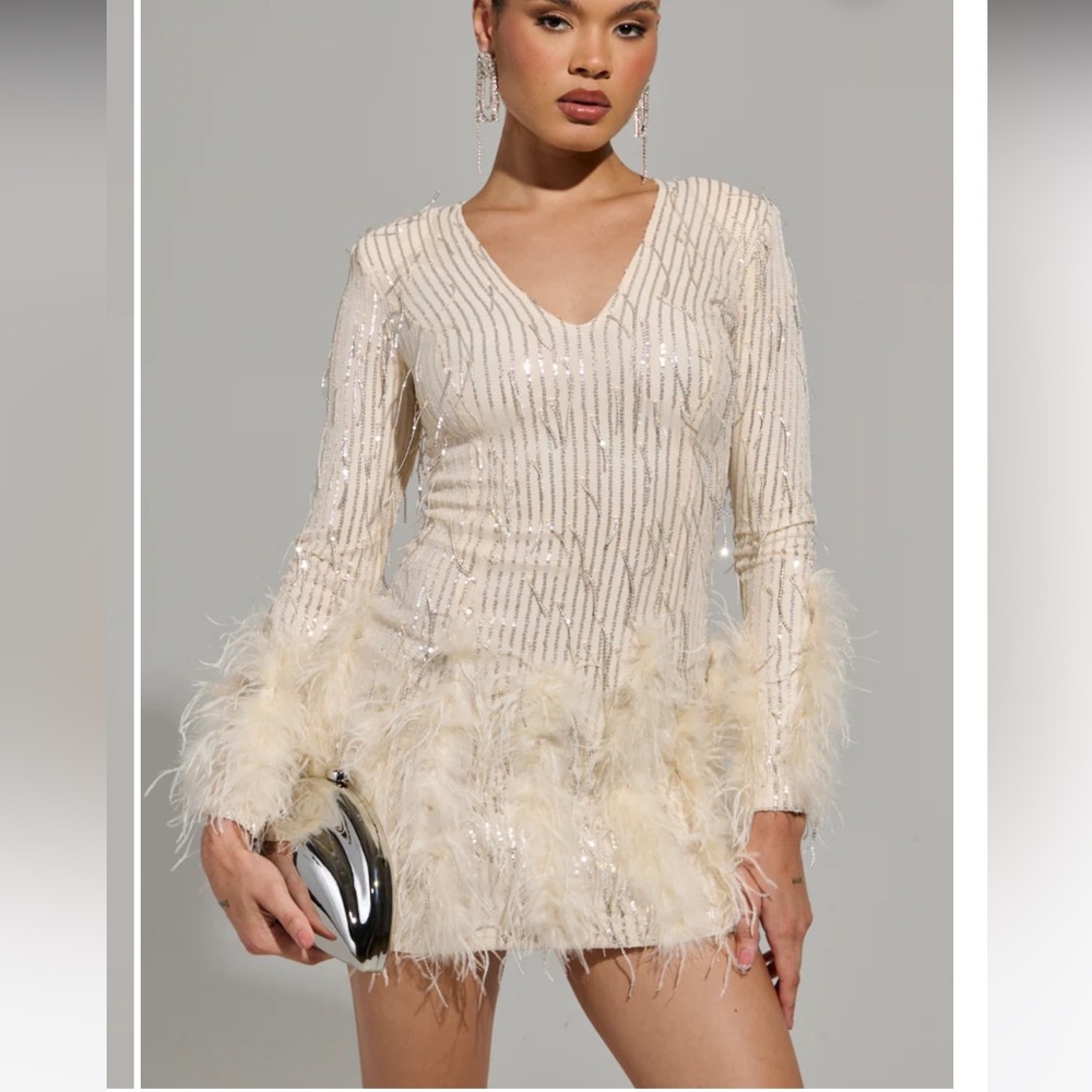 PRINCESS GENOVIA LONG SLEEVE MINI DRESS - L
